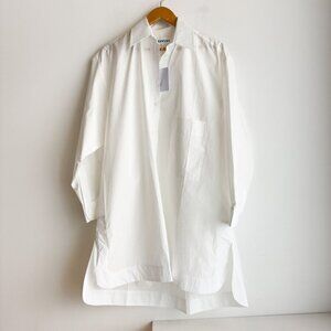 Cowley Studios White Cotton Lagenlook Relaxed Fit Shirt Dress M